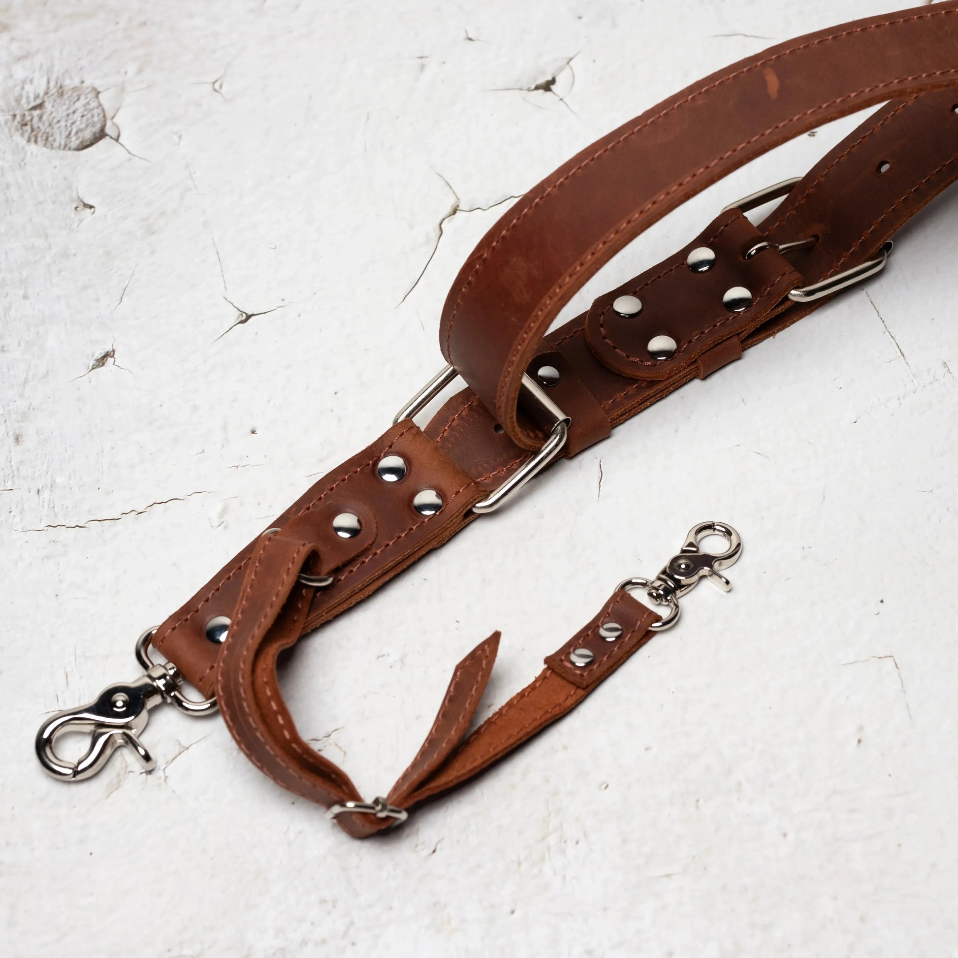 Dual Camera Harness – Matte Leather with Custom Logo Option