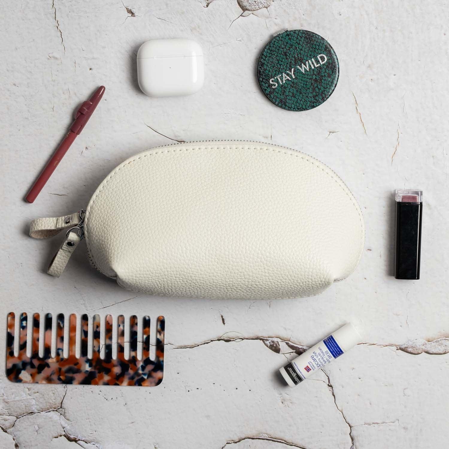 Full Grain Leather Makeup Bag for Women | Mirana
