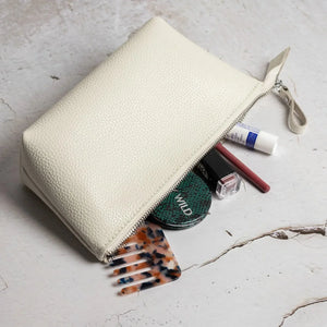 Grainy Leather Cosmetic Bag – Zippered Travel Pouch for Women | Allure