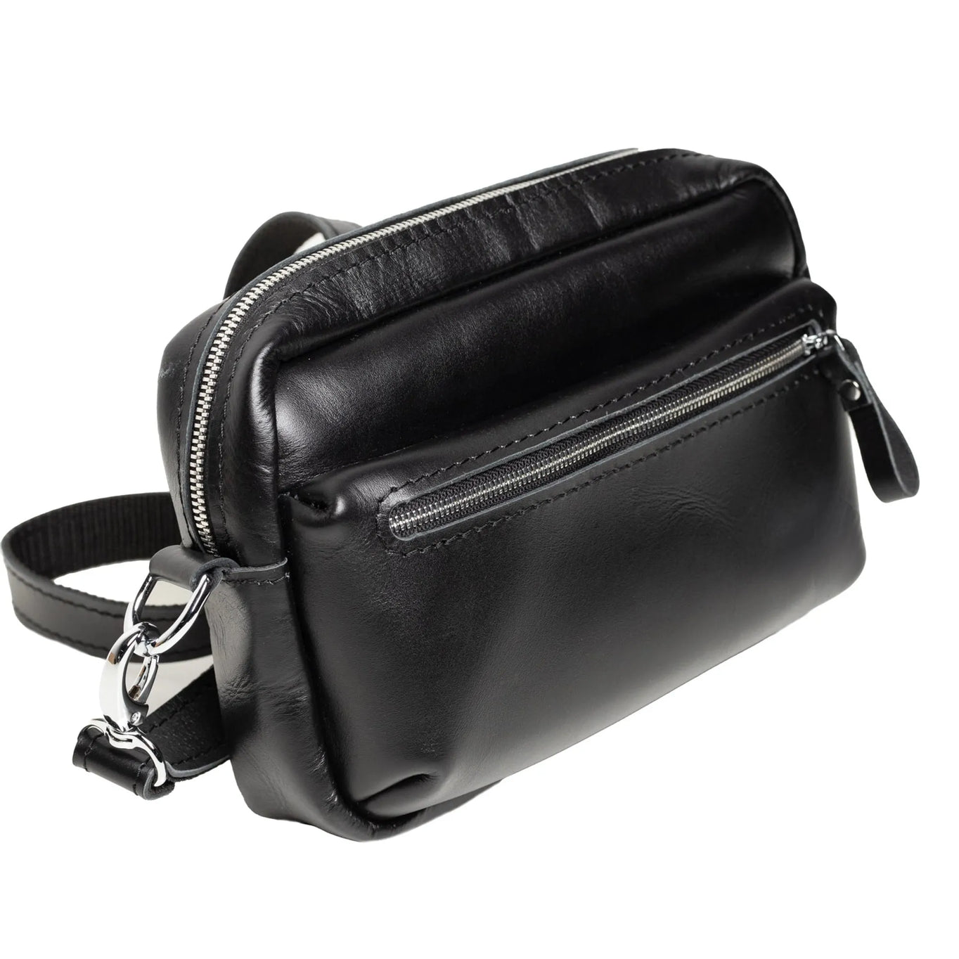 WalkBag - Leather Crossbody for Everyday | Smooth | Black - Wenderfarer