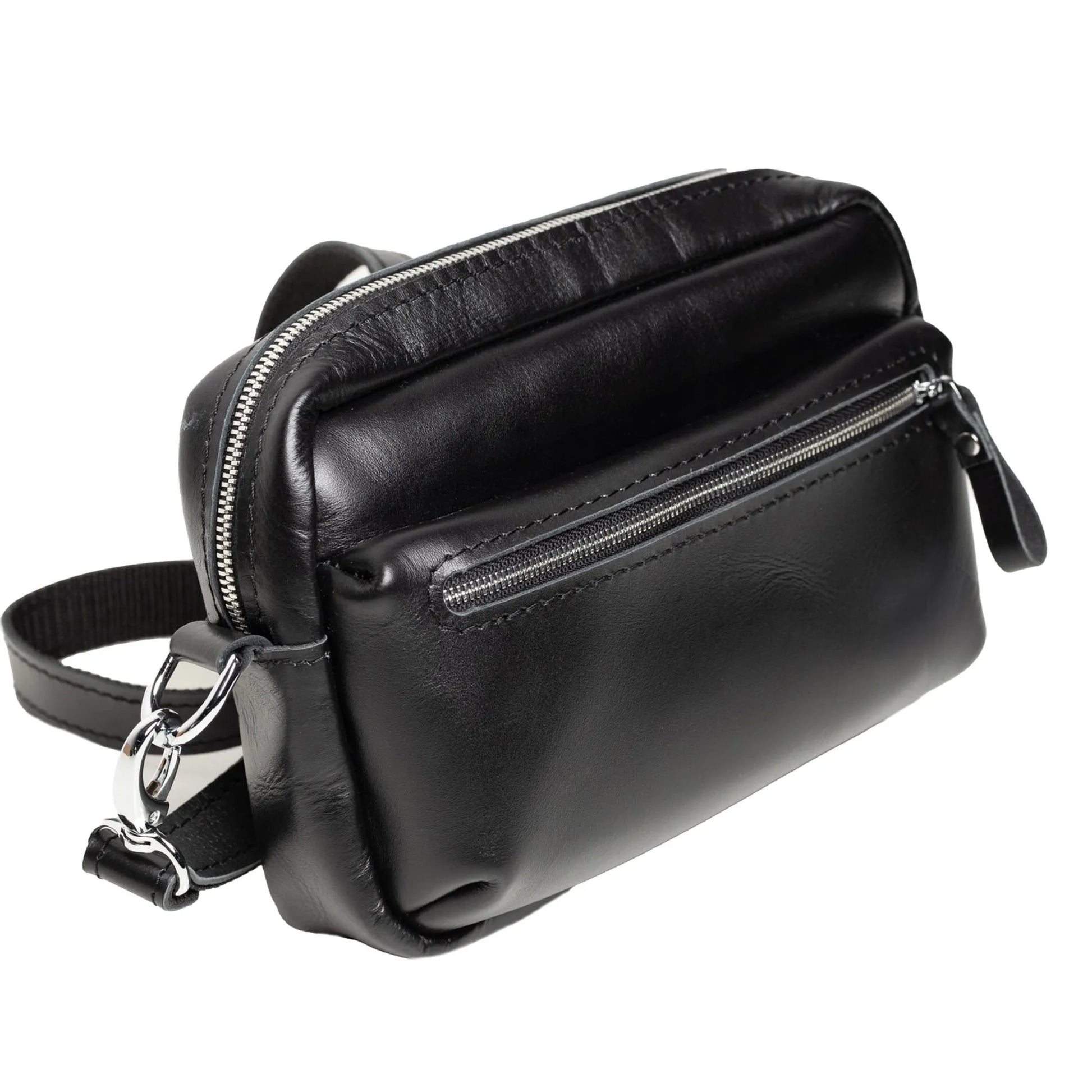 WalkBag - Leather Crossbody for Everyday | Smooth | Black - Wenderfarer