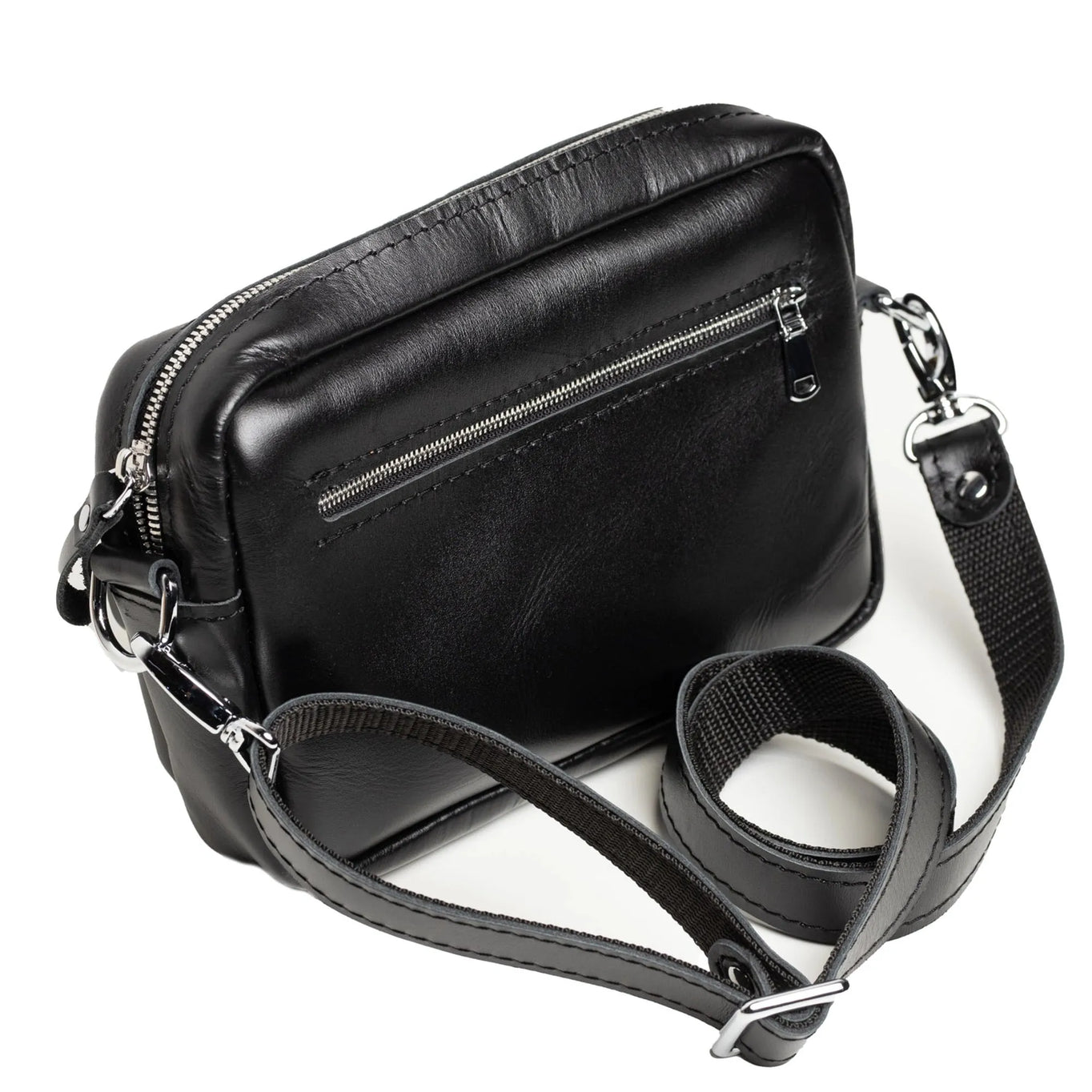WalkBag - Leather Crossbody for Everyday | Smooth | Black - Wenderfarer