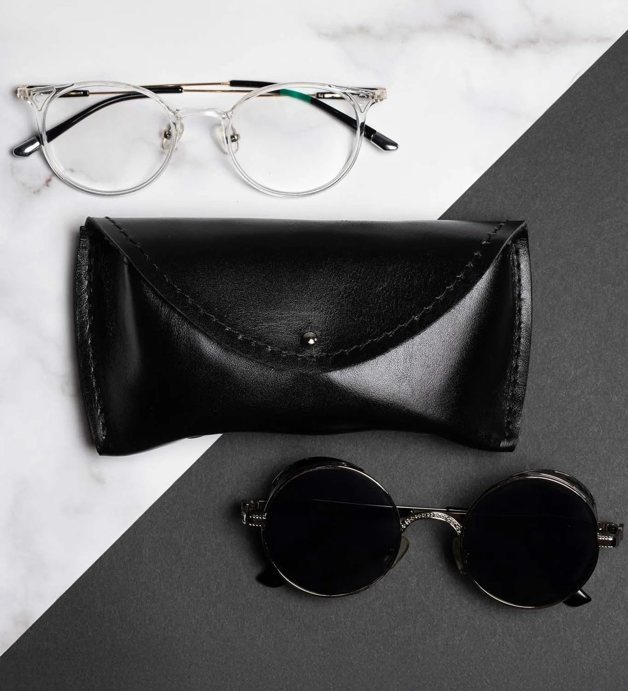 Smooth Leather Case for Sunglasses & Glasses – Handmade
