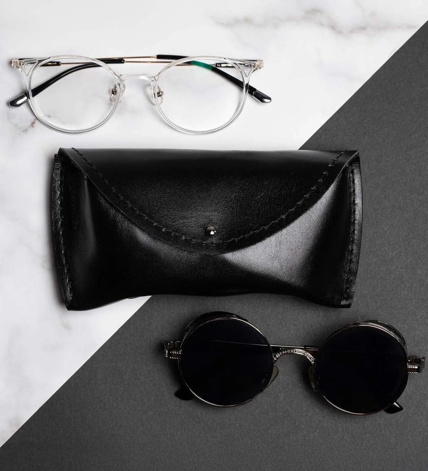 Smooth Leather Case for Sunglasses & Glasses – Handmade