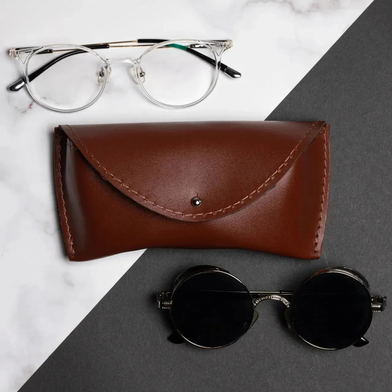 Smooth Leather Case for Sunglasses & Glasses – Handmade