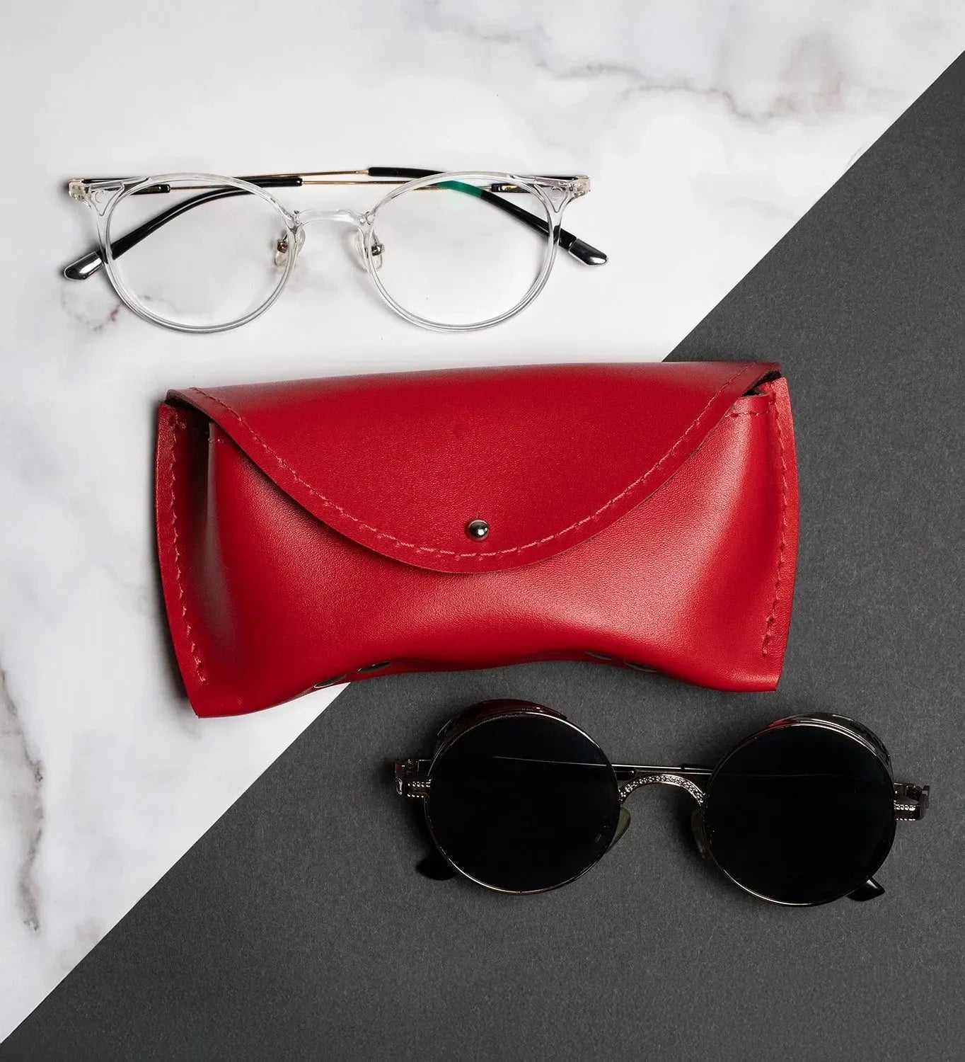 Smooth Leather Case for Sunglasses & Glasses – Handmade