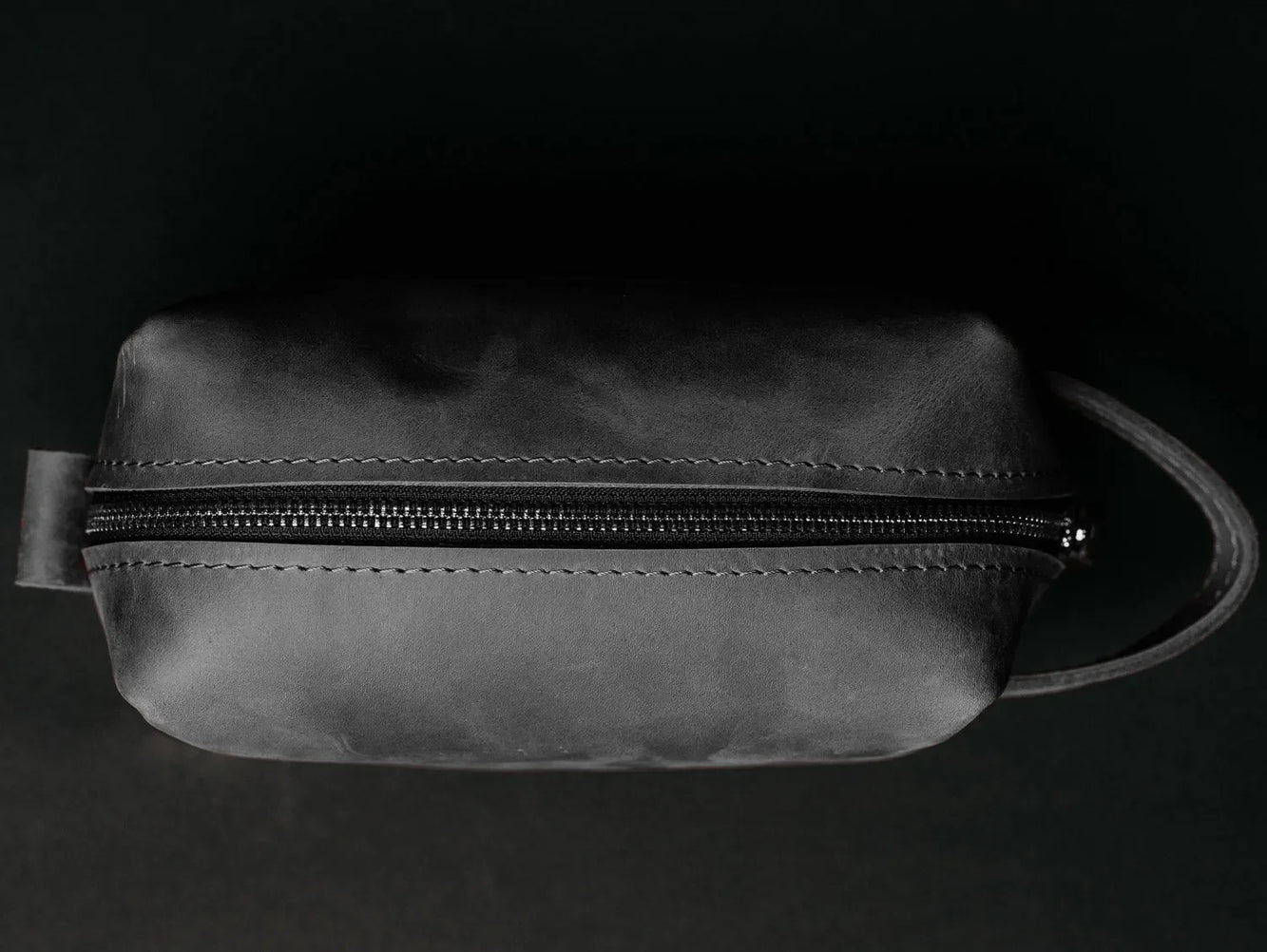 Leather Dopp kit | Matte Smoky Grey - Wenderfarer