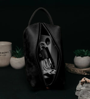 Waxed Matte Leather Dopp Kit – Travel Organizer