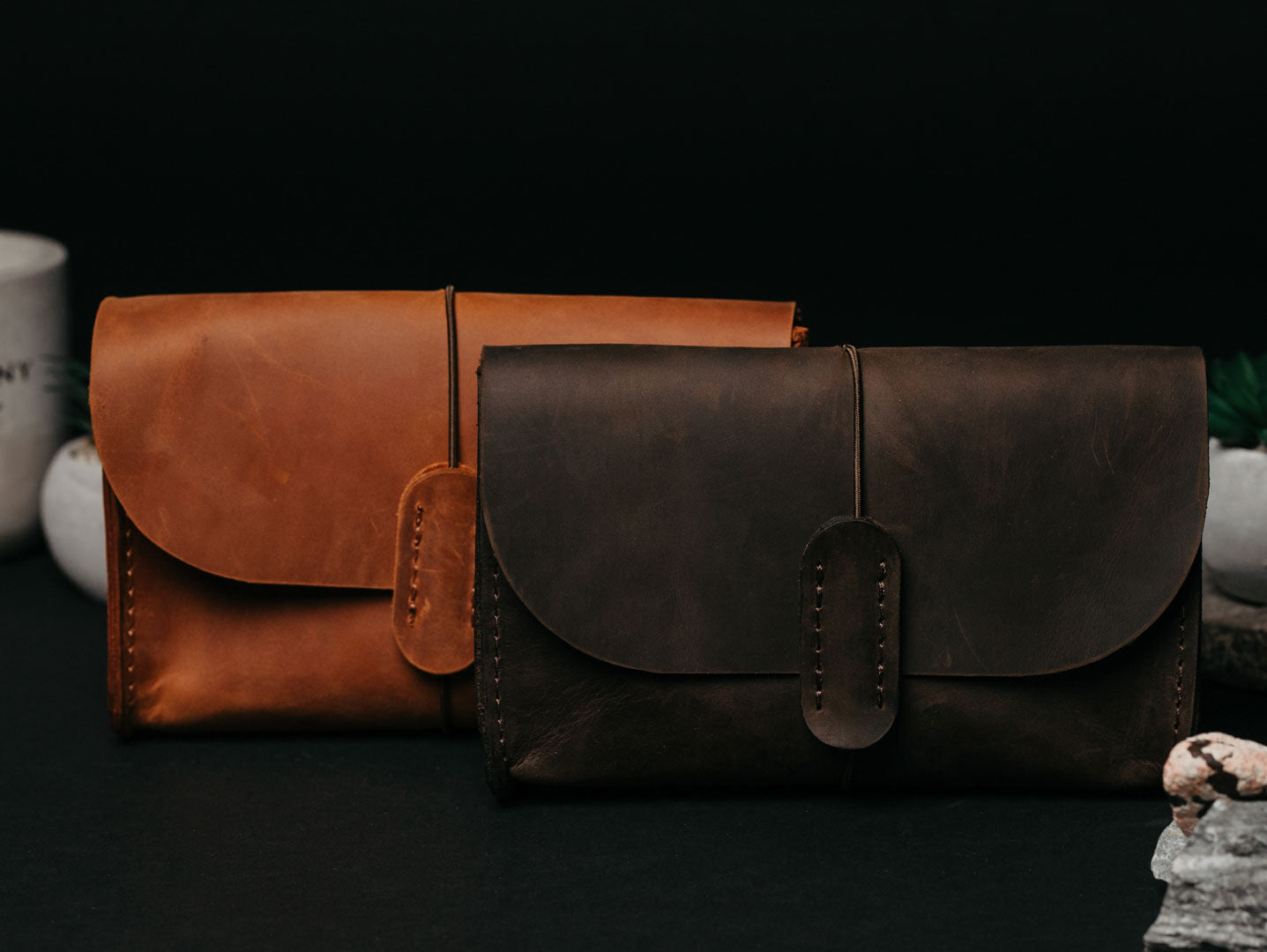Distressed Leather Pouch for Cables & Tech | Saver