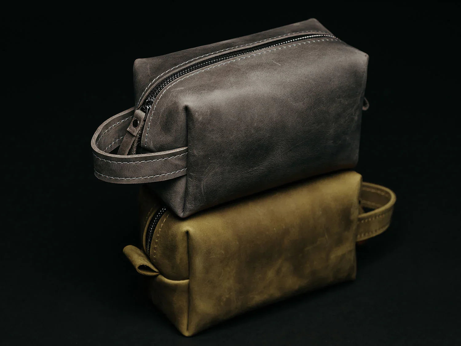 Waxed Matte Leather Dopp Kit – Travel Organizer