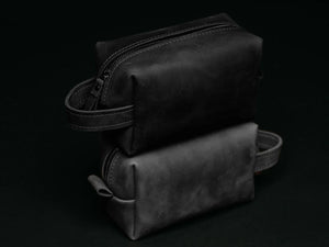 Waxed Matte Leather Dopp Kit – Travel Organizer