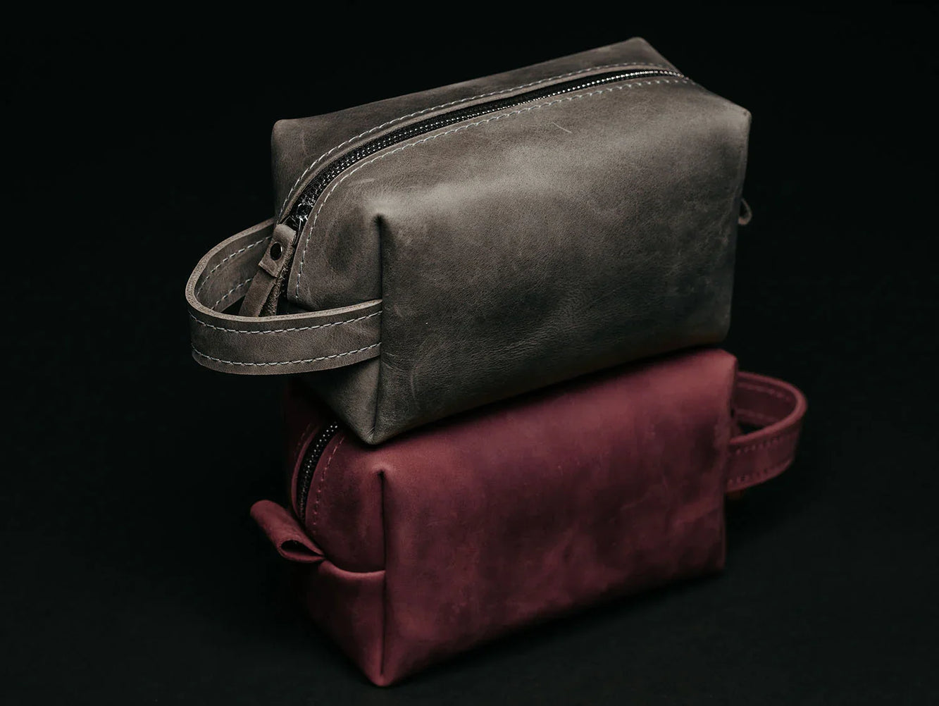 Waxed Matte Leather Dopp Kit – Travel Organizer
