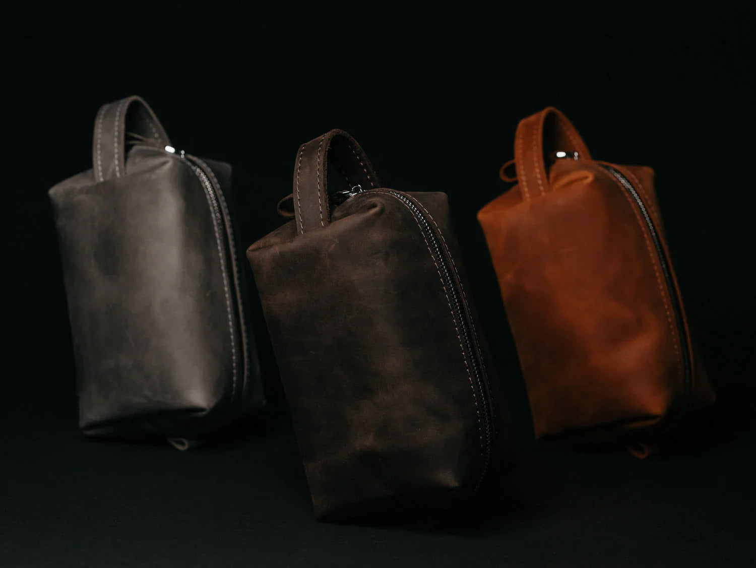 Waxed Matte Leather Dopp Kit – Travel Organizer