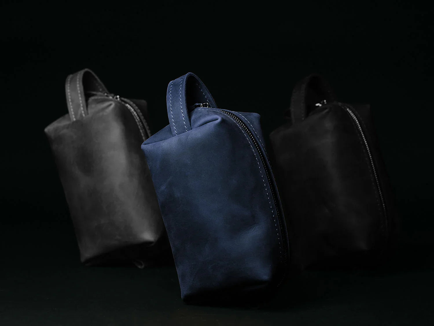 Waxed Matte Leather Dopp Kit – Travel Organizer