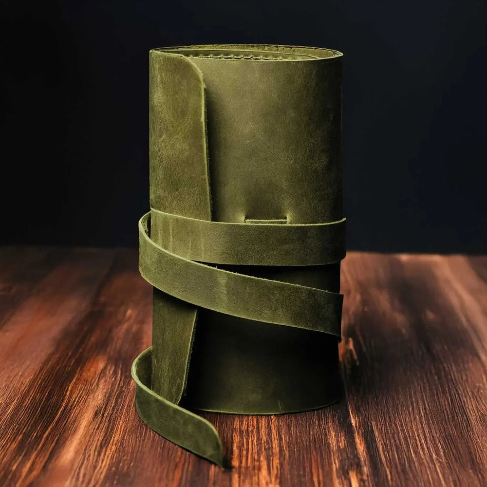 Waxed Leather Roll-Up Organizer – Cables & Tools Wrap