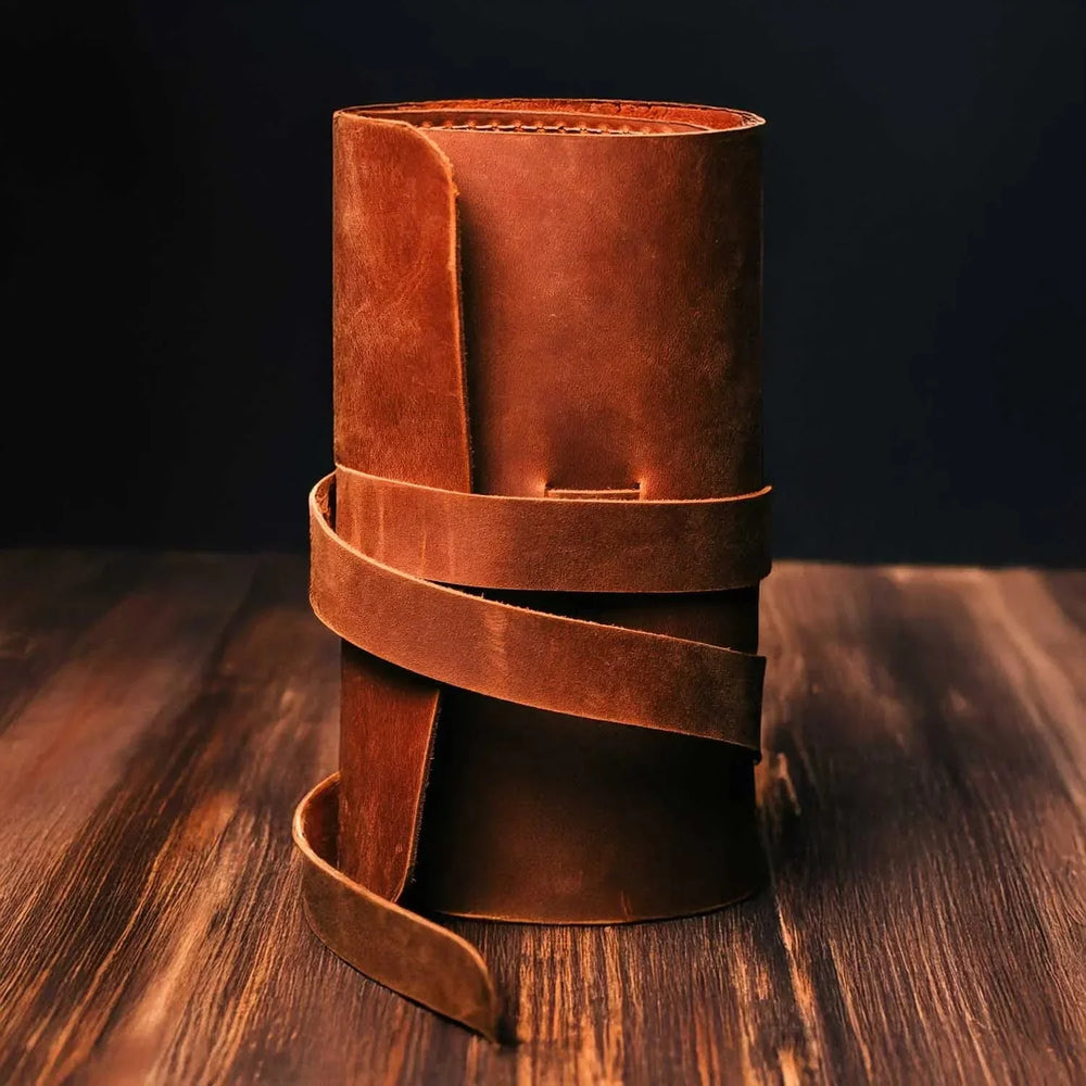 Waxed Leather Roll-Up Organizer – Cables & Tools Wrap