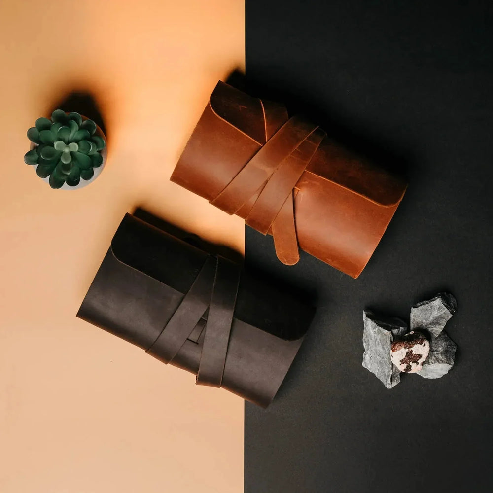 Waxed Leather Roll-Up Organizer – Cables & Tools Wrap