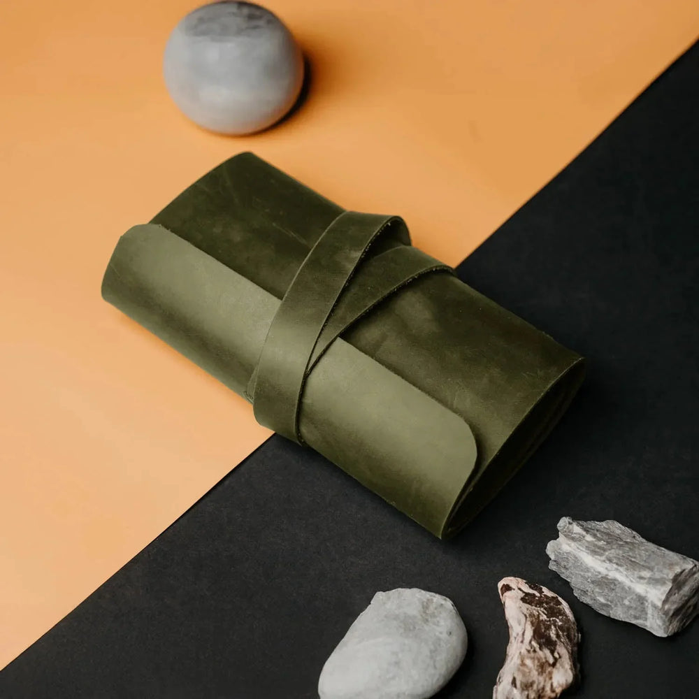 Waxed Leather Roll-Up Organizer – Cables & Tools Wrap