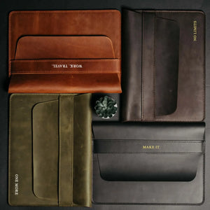 Distressed Leather Laptop Sleeve for MacBook – Aesthetic & All Sizes