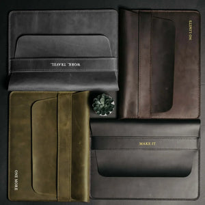 Distressed Leather Laptop Sleeve for MacBook – Aesthetic & All Sizes