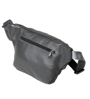 Grainy Leather Waist Bag with Zipper | B-Bag
