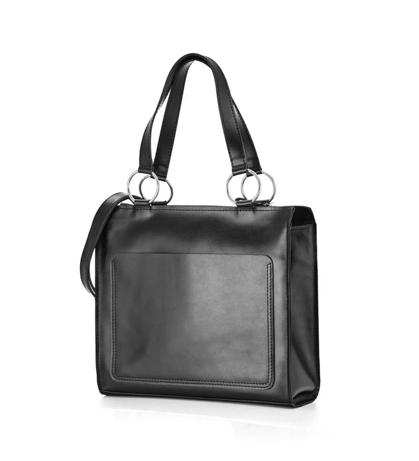Smooth Leather Tote Bag with Handle | Confident