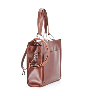 Smooth Leather Tote Bag with Handle | Confident