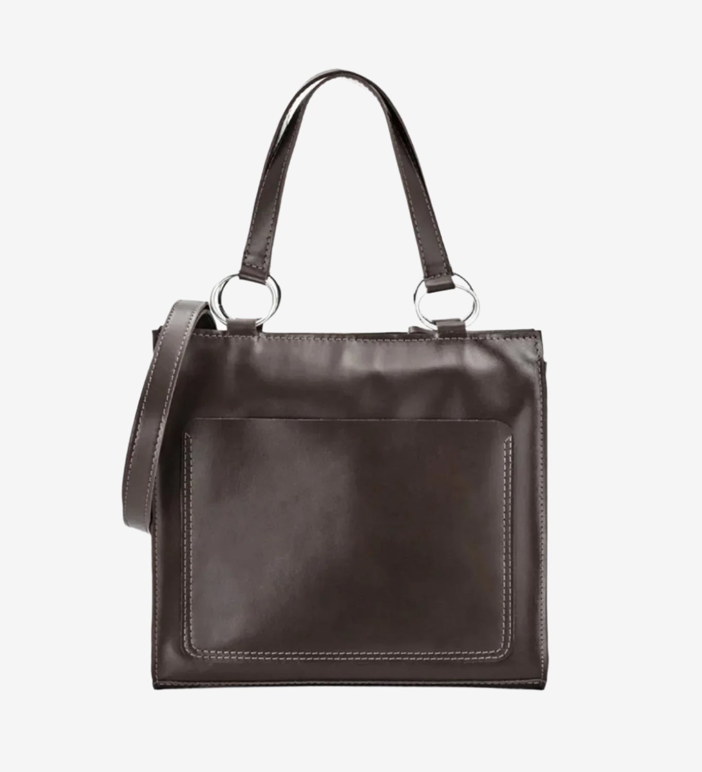 Smooth Leather Tote Bag with Handle | Confident