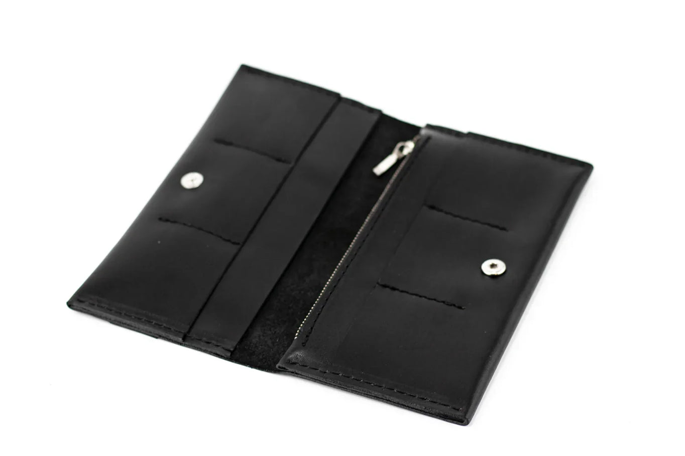 Long Smooth Leather Wallet with Handle