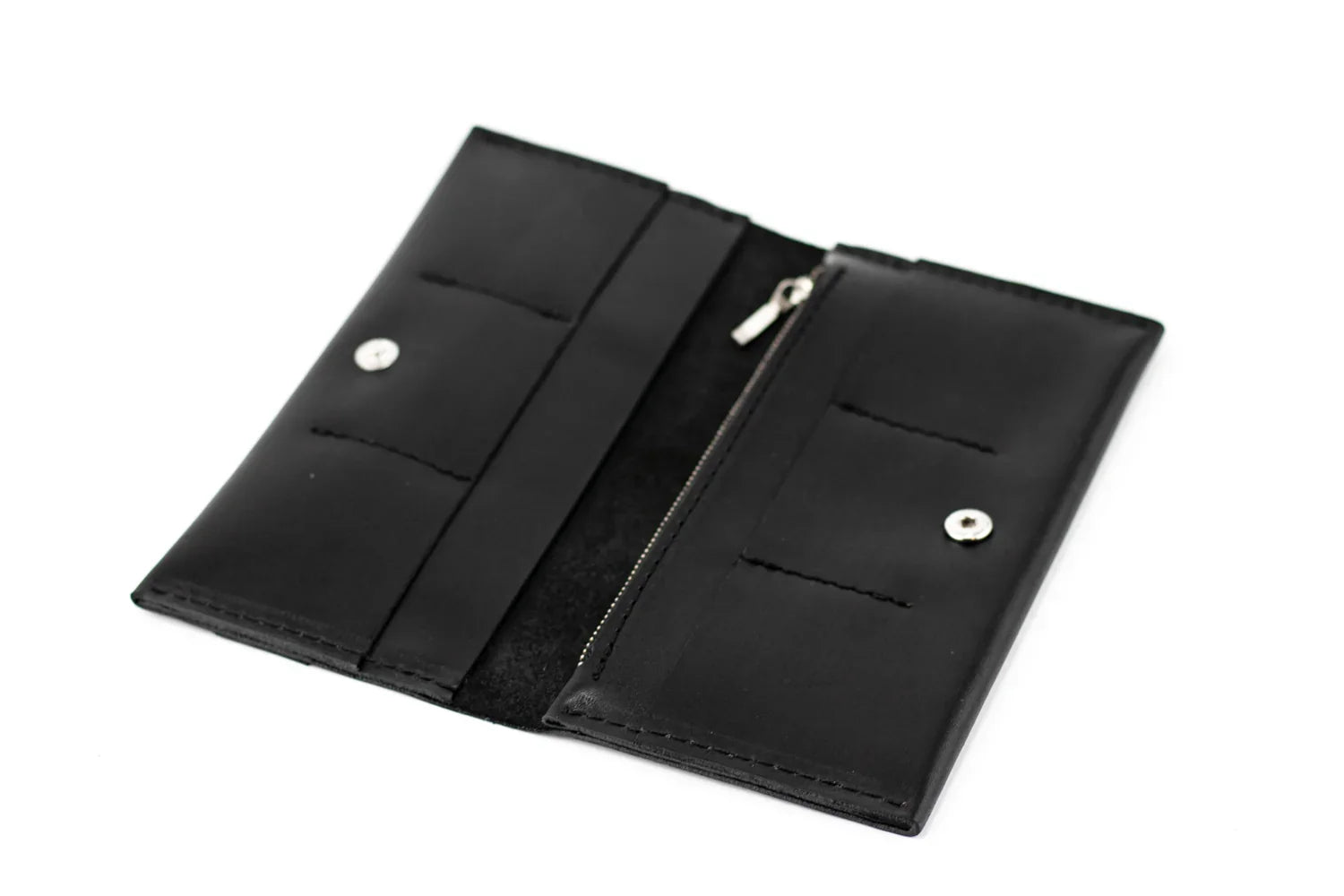 Long Smooth Leather Wallet with Handle