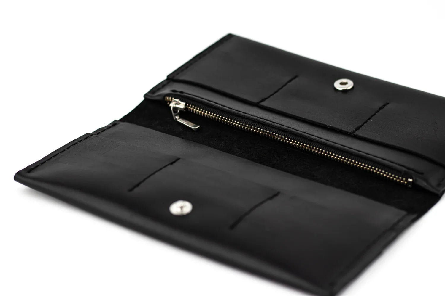 Long Smooth Leather Wallet with Handle