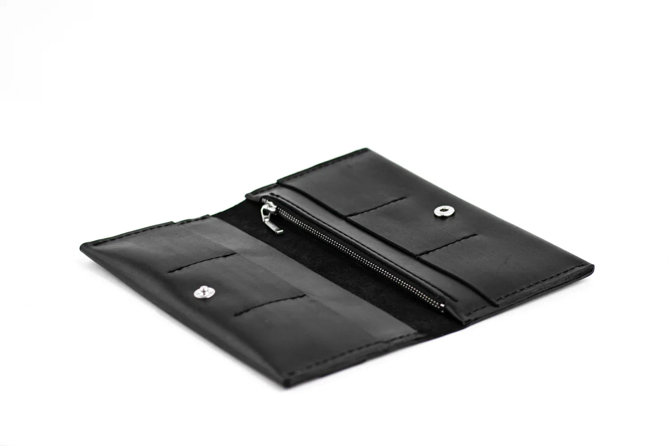 Long Smooth Leather Wallet with Handle