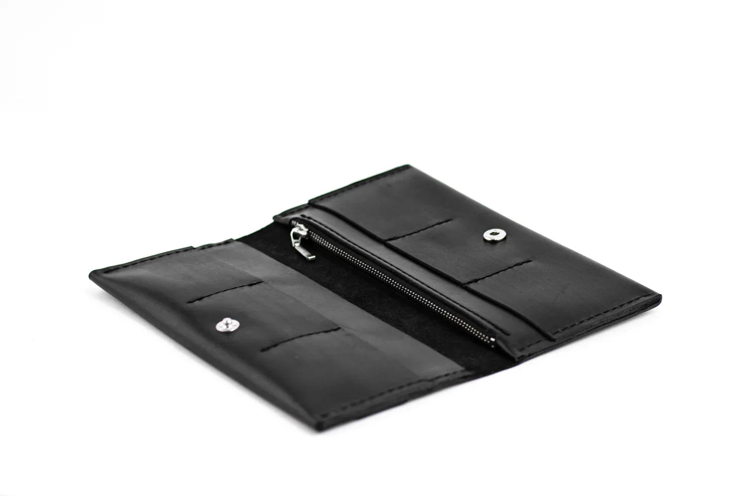 Long Smooth Leather Wallet with Handle