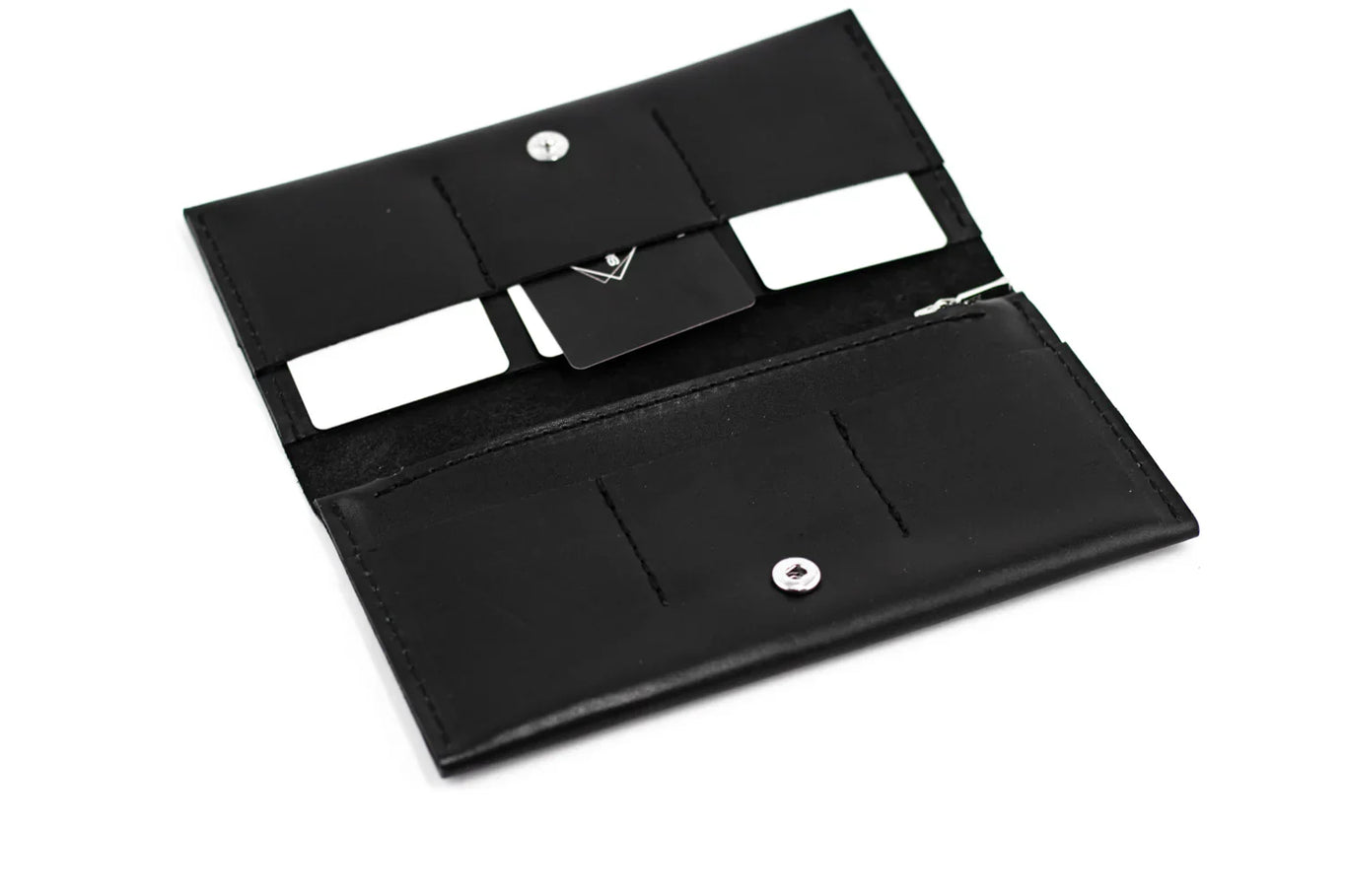 Long Smooth Leather Wallet with Handle