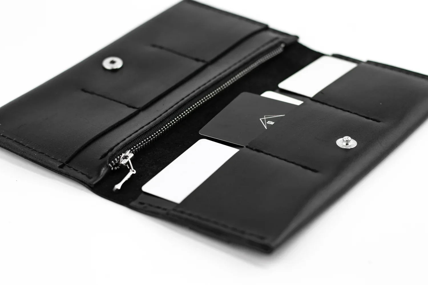 Long Smooth Leather Wallet with Handle