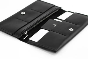 Long Smooth Leather Wallet with Handle