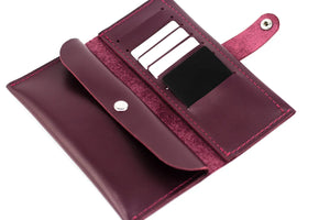 Classic Long Wallet – Smooth Leather & Snap Button