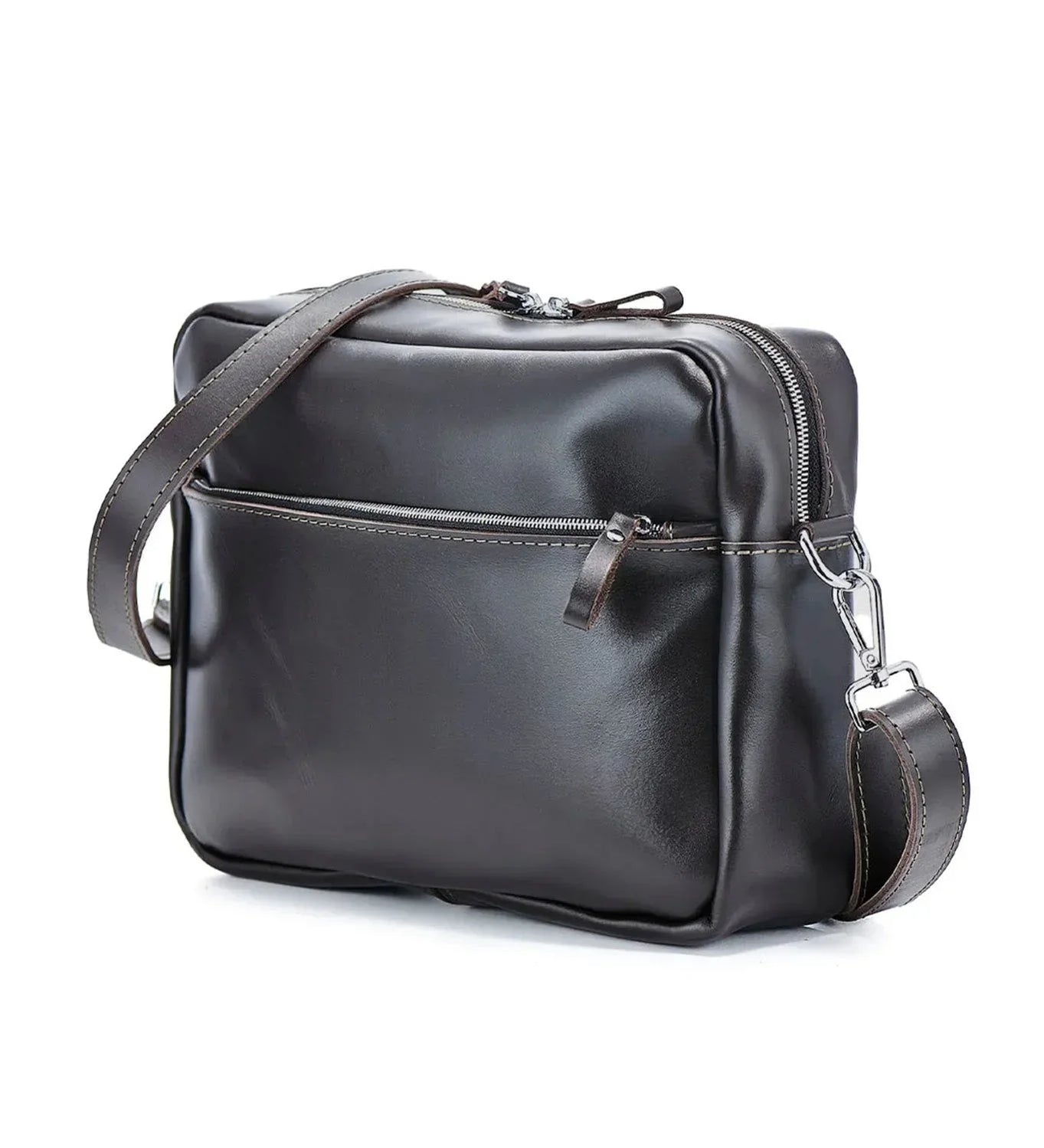 Everyday Leather Messenger with Zip | Squad