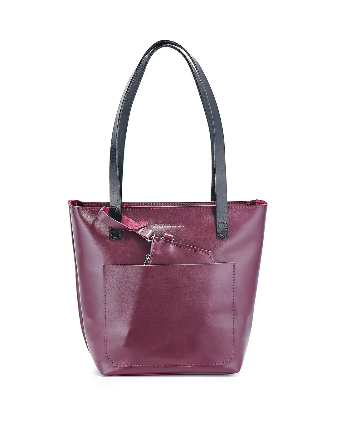 Everyday Smooth Leather Tote Bag with Pouch Inside