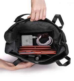 Everyday Smooth Leather Tote Bag with Pouch Inside